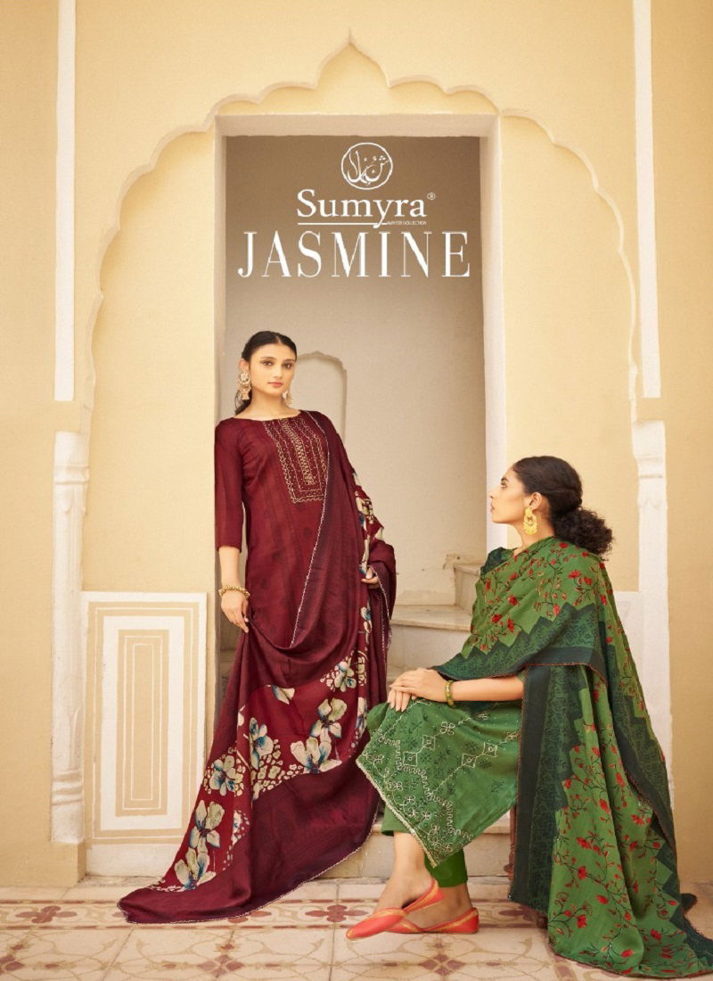Jasmine By Radhika Printed Pashmina Dress Material Catalog